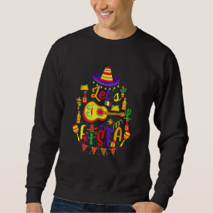 Cinco De Mayo Låt oss Fiesta Guitar Cactus Mexican Lång Ärmad Tröja
