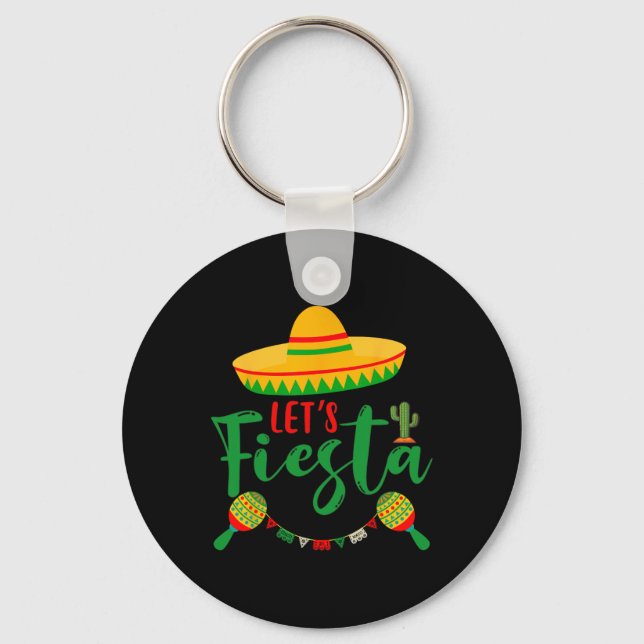 Cinco De Mayo Låt oss Fiesta Mexikansk Fest Cinco  Nyckelring (Framsida)