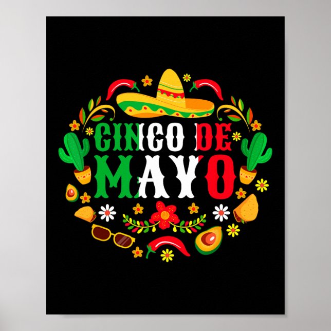 Cinco De Mayo Låter Fiesta Squad 5 De Mayo Mexikan Poster (Framsidan)