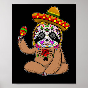 Cinco De Mayo Latmask Halloween Mexikansk Dödsdag Poster