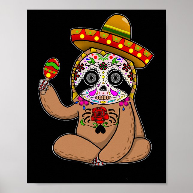 Cinco De Mayo Latmask Halloween Mexikansk Dödsdag  Poster (Framsidan)