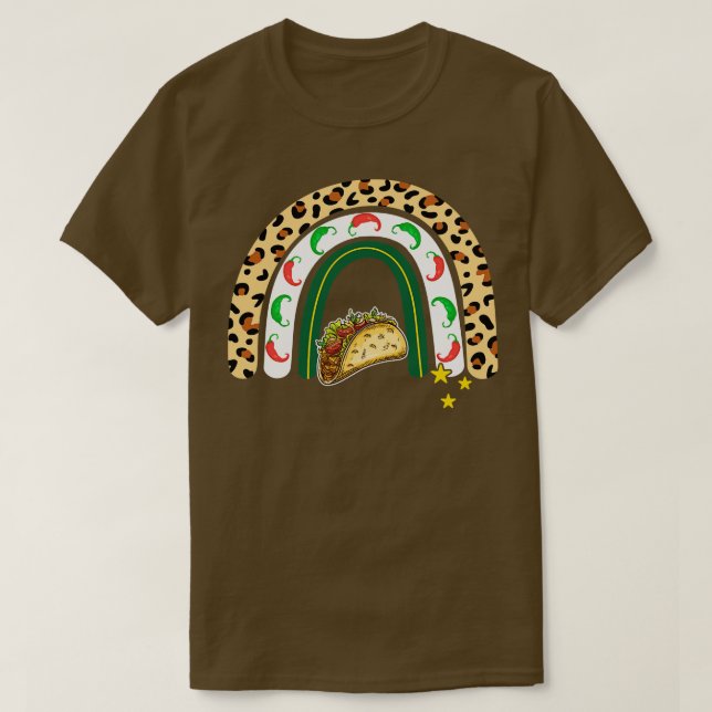 Cinco De Mayo Leopard Rainbow T Shirt (Design framsida)