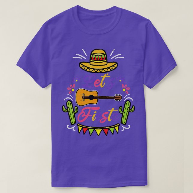 Cinco De Mayo Lets Fiesta Cactus Sombrero Hat Funn T Shirt (Design framsida)