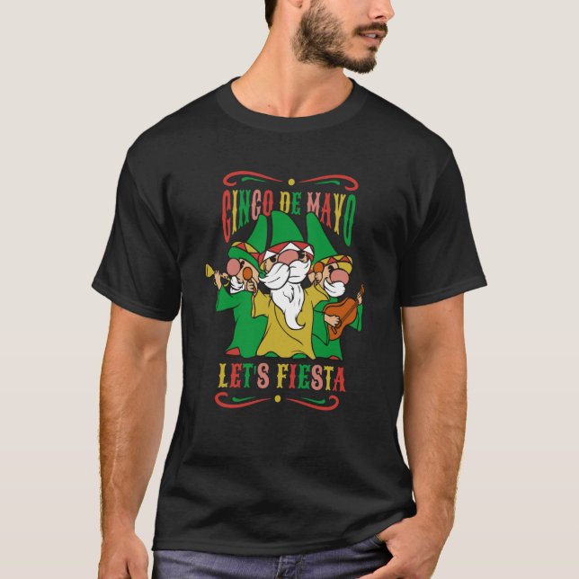 cinco de mayo let's fiesta gnomes fest t shirt (Framsida)