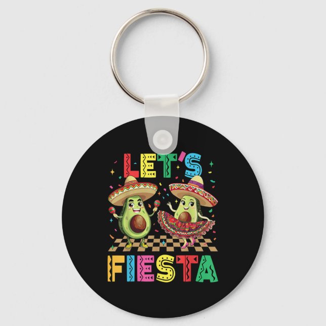Cinco De Mayo Lets Fiesta Mexican Funny Avocado Me Nyckelring (Framsida)