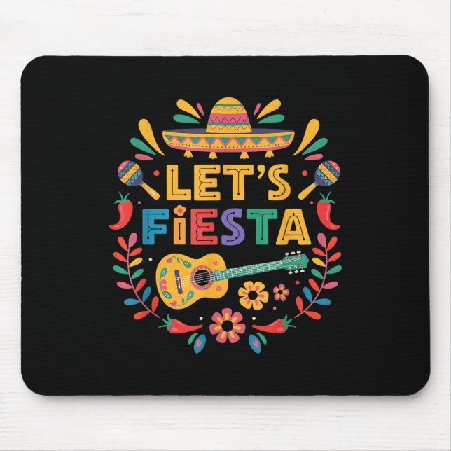 Cinco De Mayo Lets Fiesta Mexico Funny Mexikanska  Musmatta (Framsidan)