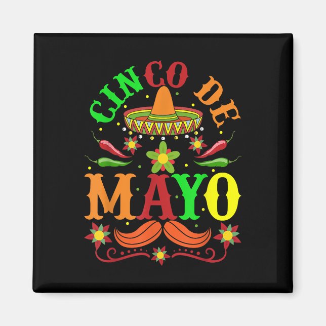 Cinco De Mayo Lets Fiesta Squad 5 De Mayo Mexican Magnet (Framsidan)