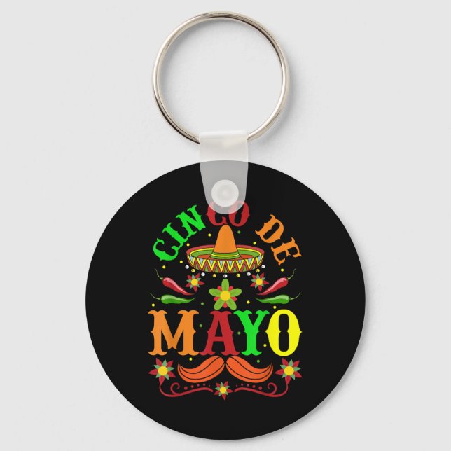 Cinco De Mayo Lets Fiesta Squad 5 De Mayo Mexican Nyckelring (Framsida)
