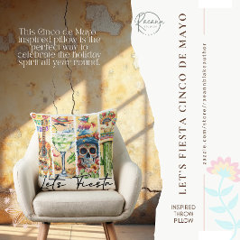 Cinco de Mayo Let's Fiesta Square Throw Pillow Kudde