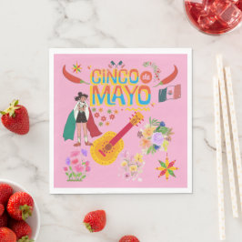 Cinco De Mayo ljusrosa Pappersservett