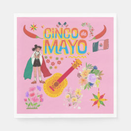 Cinco De Mayo ljusrosa Pappersservett