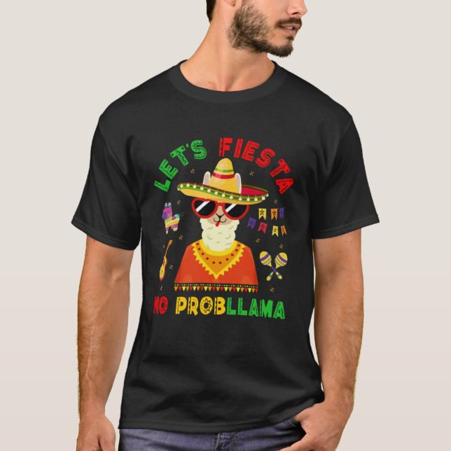 Cinco de Mayo Llama Fiesta  Alpaca boys girls wome T Shirt (Framsida)