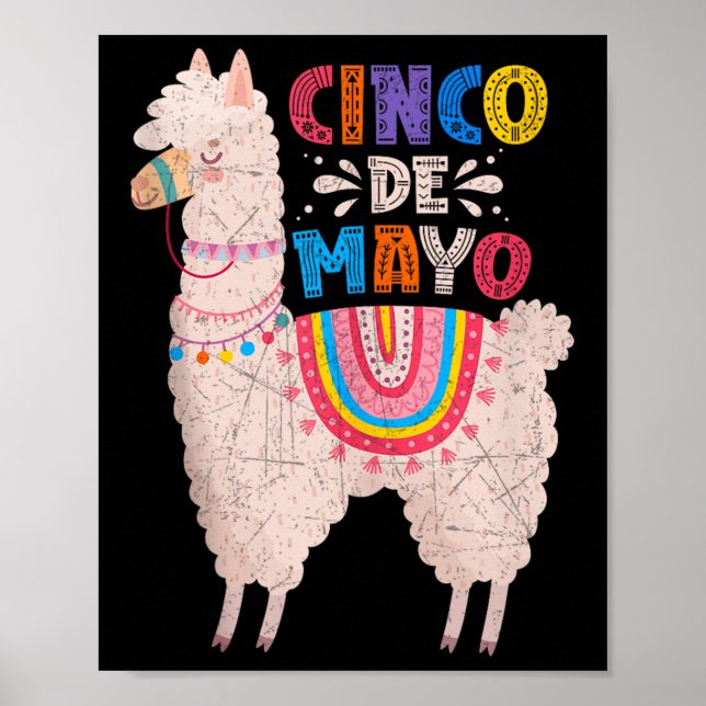 Cinco De Mayo Llama Fiesta Mexican Party Vibe Tank Poster (Framsidan)