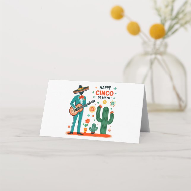 Cinco de mayo mariachi - Mexikanska pridet Placeringskort (Framsida)