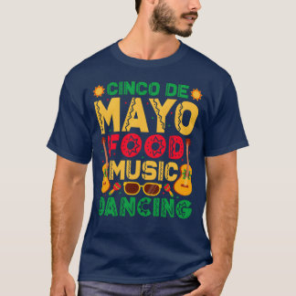 Cinco De Mayo mat musik dans rolig Maraca pojke T Shirt