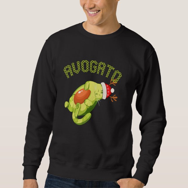 Cinco De Mayo Meow Funny Avogato Cat Lover Avocado Lång Ärmad Tröja (Framsida)