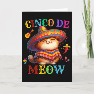 Cinco De Mayo Meow Söt Kattälskare Låt Oss Festa M Kort