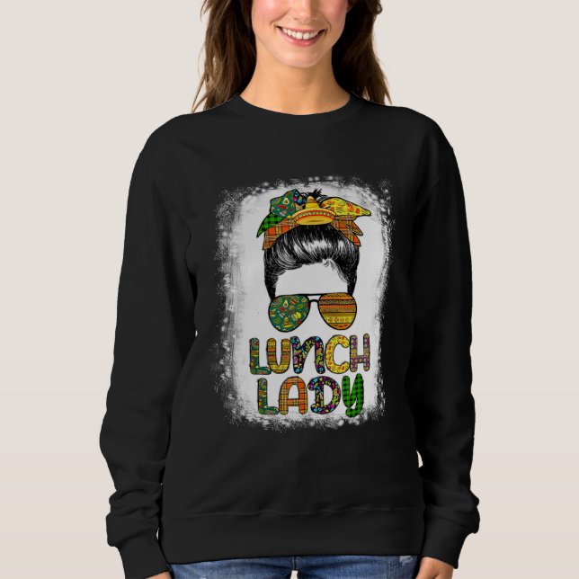 Cinco De Mayo  Messy Bun Glasses Lunch Lady T Shirt (Framsida)