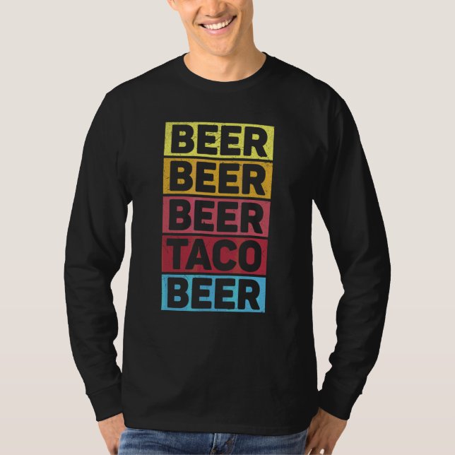 Cinco De Mayo Mexican Beer Taco Beer T Shirt (Framsida)