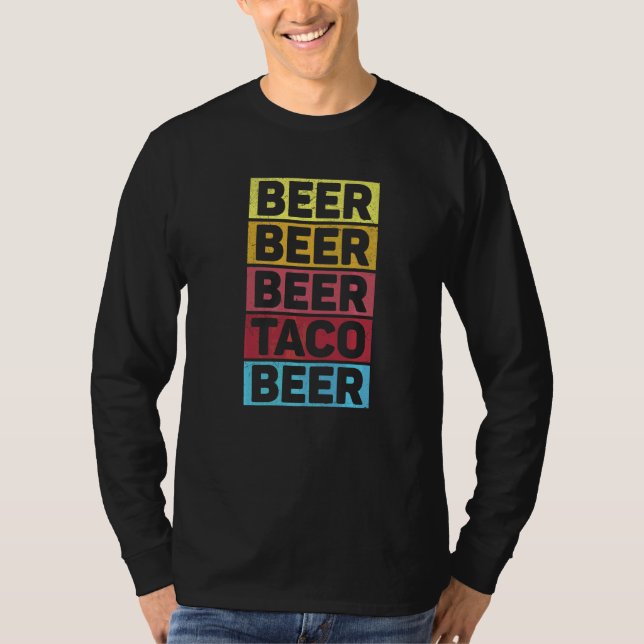 Cinco De Mayo Mexican Beer Taco Beer T Shirt (Framsida)