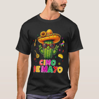 Cinco de mayo mexican cactus funny lets fiestaCinc T Shirt