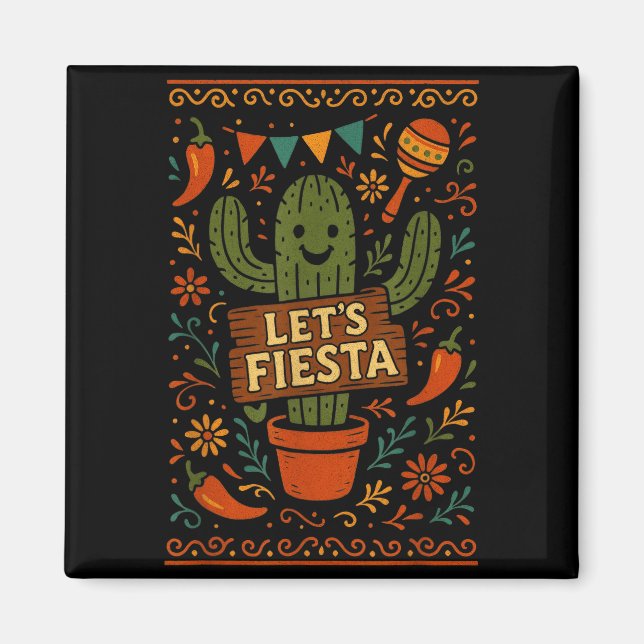 Cinco de mayo mexican cactus party funny letsCinco Magnet (Framsidan)