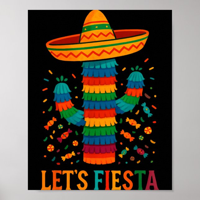 Cinco de mayo mexican cactus party funny letsCinco Poster (Framsidan)