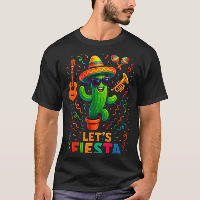 Cinco de mayo mexican cactus party funny letsCinco T Shirt (Framsida)