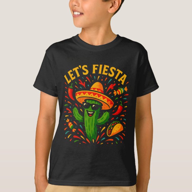 Cinco de mayo mexican cactus party funny letsCinco T Shirt (Framsida)