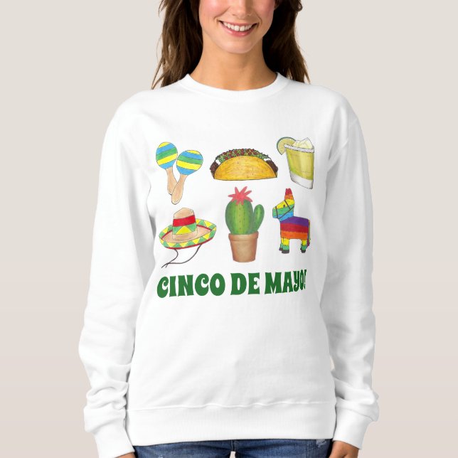Cinco de Mayo Mexican Fiesta Cactus Taco Pinata T-shirt (Framsida)