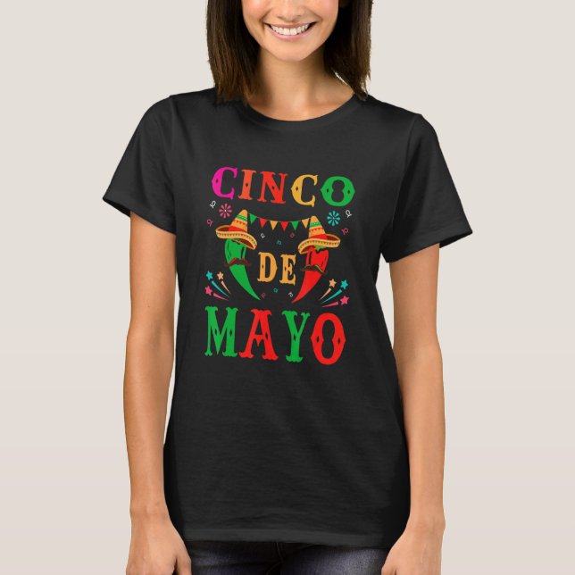 Cinco De Mayo Mexican Fiesta T Shirt (Framsida)
