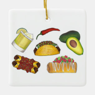 Cinco de Mayo Mexican Fiesta Taco Piñata Sombrero Julgransprydnad Keramik