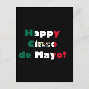 Cinco de Mayo Mexican Flagga Design Vykort
