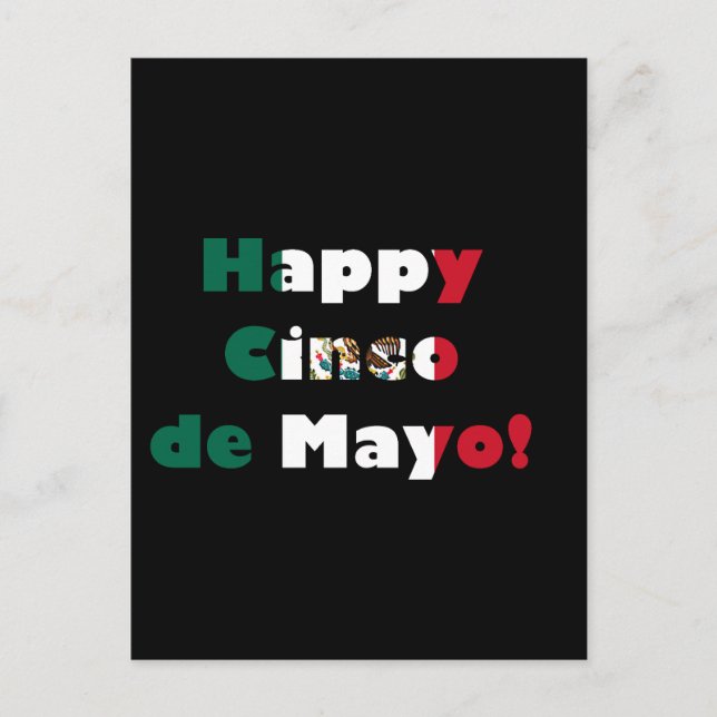 Cinco de Mayo Mexican Flagga Design Vykort (Framsida)