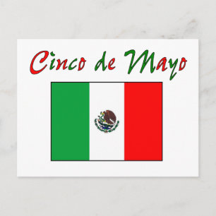 Cinco de Mayo Mexican Flagga Shirt & Gifts Vykort
