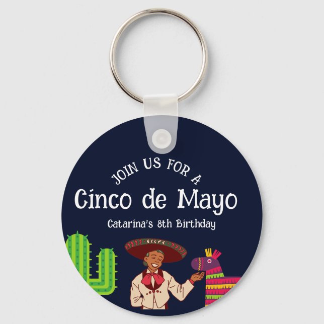 Cinco de Mayo Mexican Födelsedagsfest Nyckelring (Framsida)