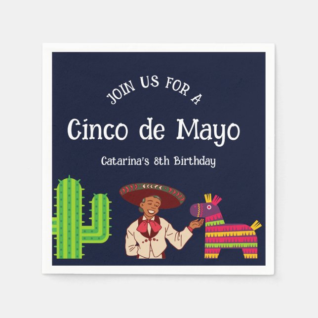 Cinco de Mayo Mexican Födelsedagsfest Pappersservett (Framsidan)