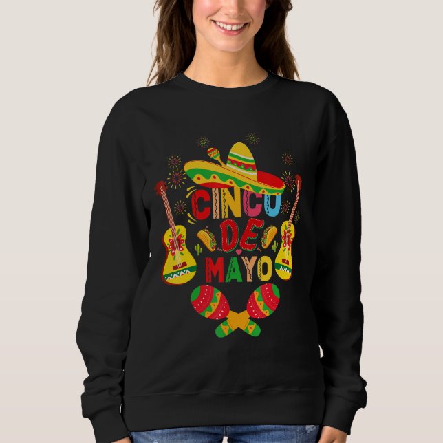 Cinco De Mayo Mexican Guitar Cactus for Men Women  T Shirt (Framsida)