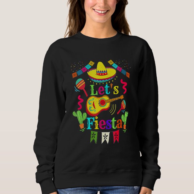 Cinco De Mayo Mexican Guitar Cactus Lets Fiesta Pa T Shirt (Framsida)
