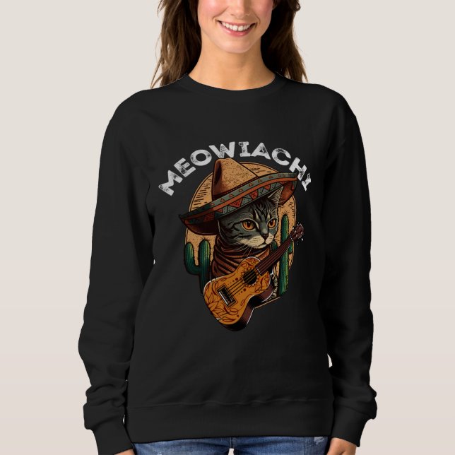 Cinco de Mayo Mexican Kitten Meowiachi Cat T Shirt (Framsida)