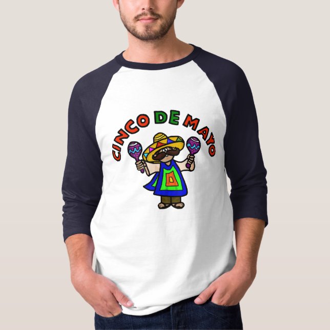 Cinco de Mayo Mexican med Maracas T-shirt (Framsida)