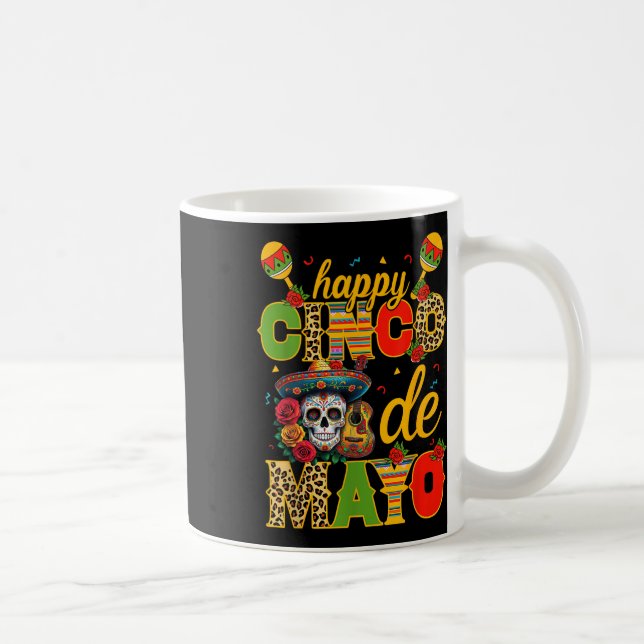 Cinco De Mayo Mexican Skull Fiesta Costume 5 De Mo Kaffemugg (Höger)