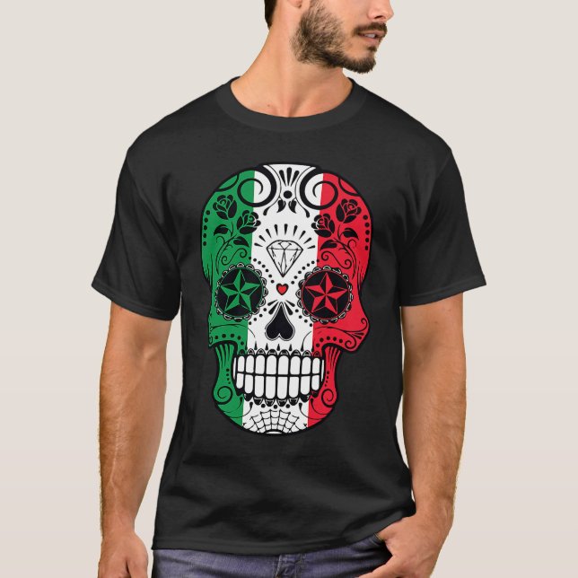 Cinco De Mayo Mexican Skull T Shirt (Framsida)