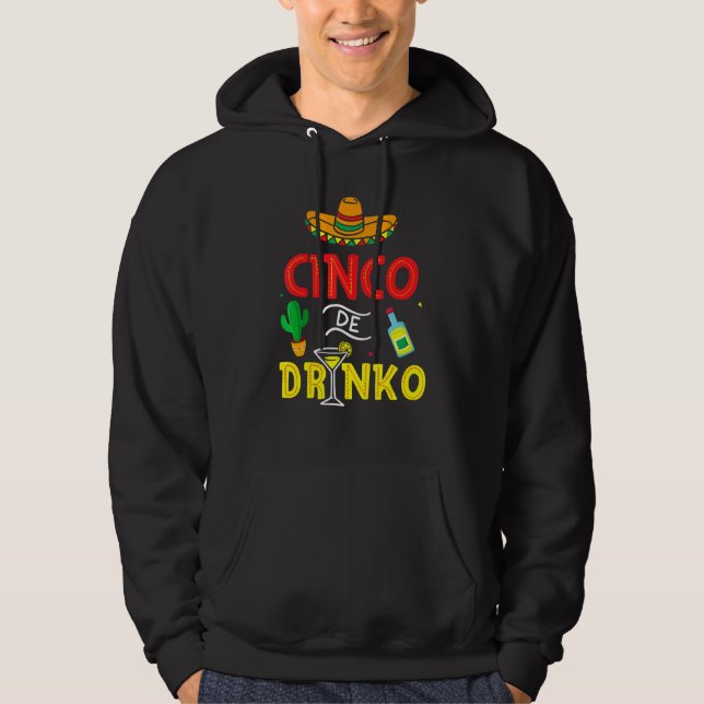 Cinco De Mayo Mexican Sombrero Fiesta Party Men Wo Hoodie (Framsida)
