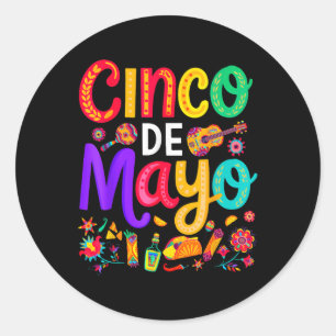Cinco De Mayo Mexican Taco Funny 5 De Mayo Lets Fi Runt Klistermärke
