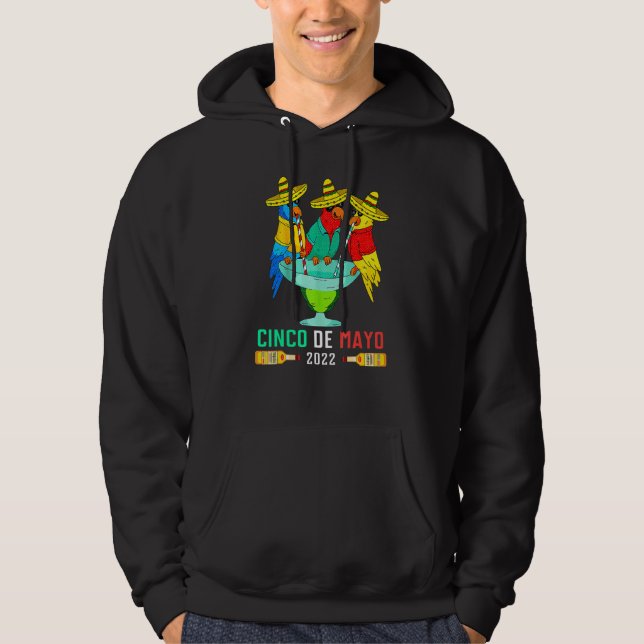 Cinco De Mayo Mexico Parrots Drinking Party Fiesta Hoodie (Framsida)