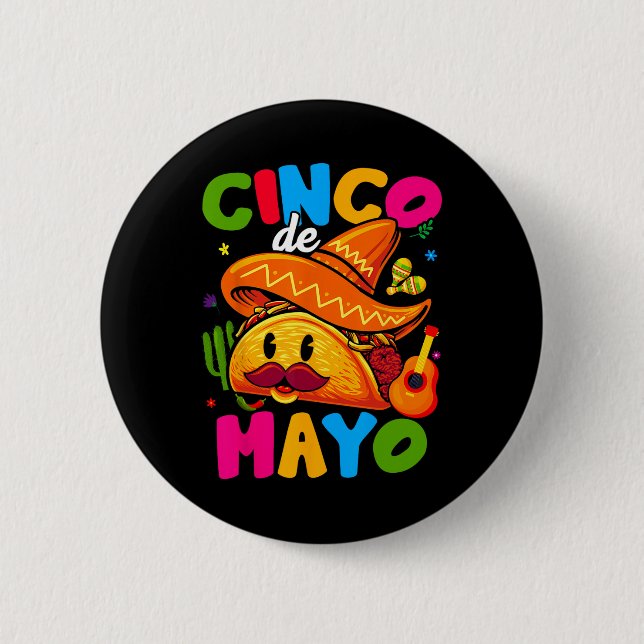Cinco De Mayo Mexikansk Fest Lets Fiesta Squad 5 D Knapp (Framsida)