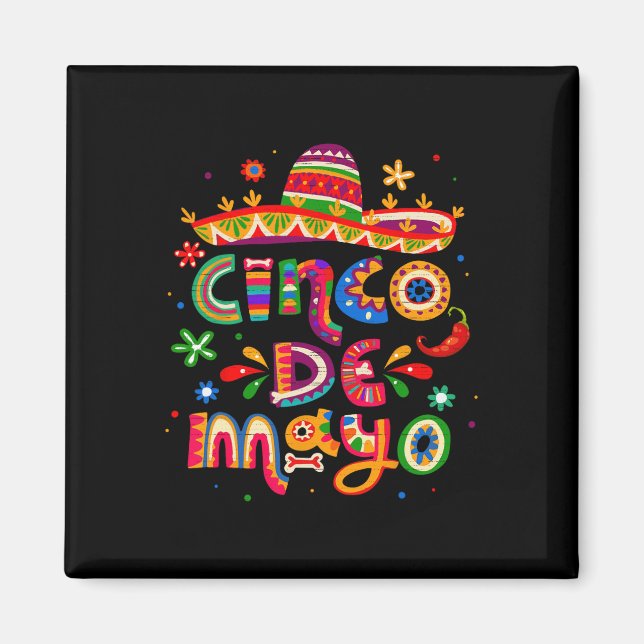 Cinco De Mayo Mexikansk Fiesta 5 De Mayo För Kvinn Magnet (Framsidan)
