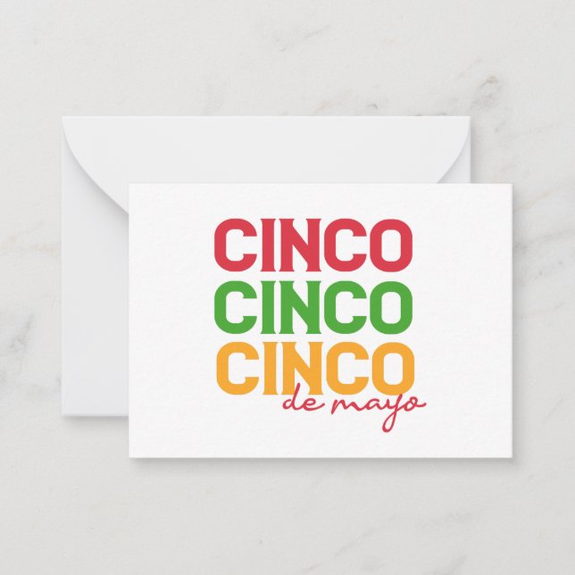 Cinco De Mayo Mexikansk Helgdag Célébration Presen Anteckningskort (Framsida)