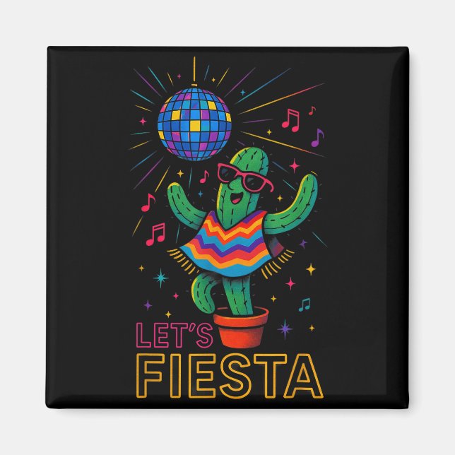 Cinco de mayo mexikansk kaktus fest rolig laCinco Magnet (Framsidan)